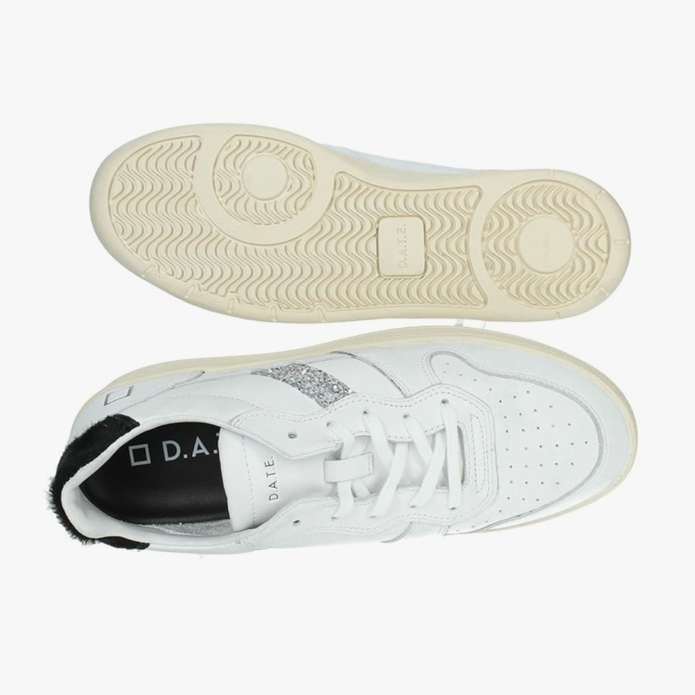 Women's White and Black Sneakers